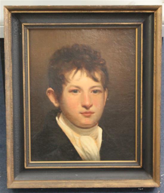 Manner of Henry Raeburn Portrait of a youth, 16 x 13in.